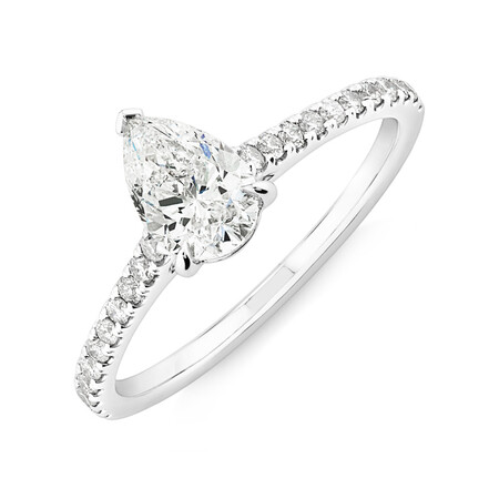 Pear Solitaire Engagement Ring with 1.12ct TW of Diamonds in 14kt White Gold Pear Solitaire Engagement Ring with 1.12ct TW of Diamonds in 14kt White Gold