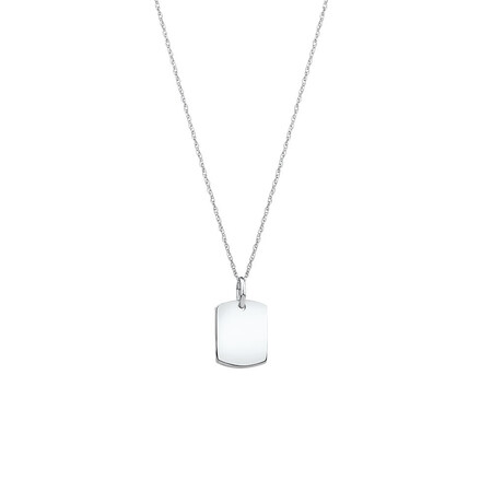 Plain Tag Pendant in Sterling Silver Plain Tag Pendant in Sterling Silver