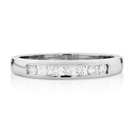 Wedding Band with 1/4 Carat TW of Diamonds in 18kt White Gold Wedding Band with 1/4 Carat TW of Diamonds in 18kt White Gold
