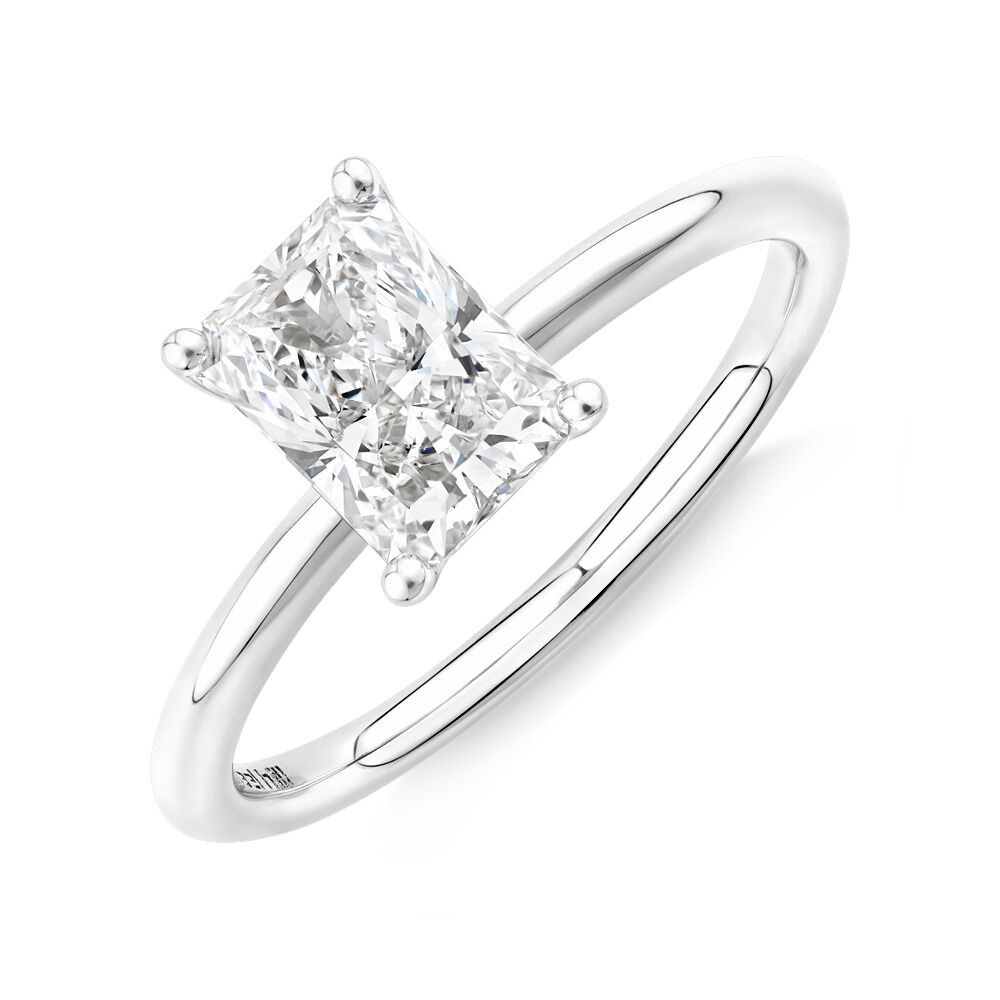 White gold radiant cut diamond ring cheap