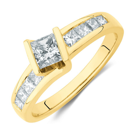 Engagement Ring with 1 Carat TW of Diamonds in 14kt Yellow Gold Engagement Ring with 1 Carat TW of Diamonds in 14kt Yellow Gold