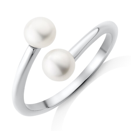 Open Ring with 5mm Cultured Freshwater Pearl in Sterling Silver