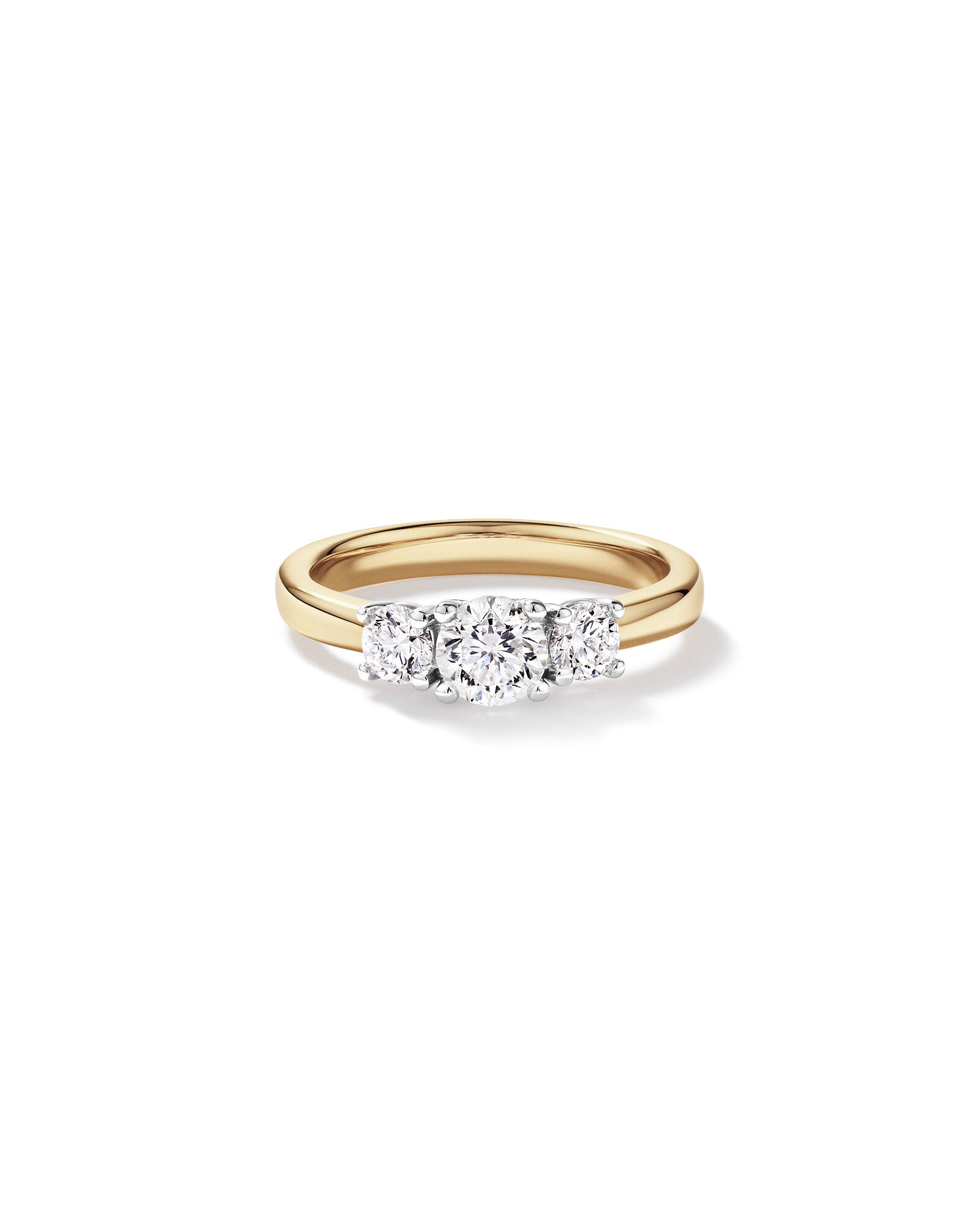 Bague en or jaune et blanc 14 carats avec diamants Signature 101 de 1,00 carat TW