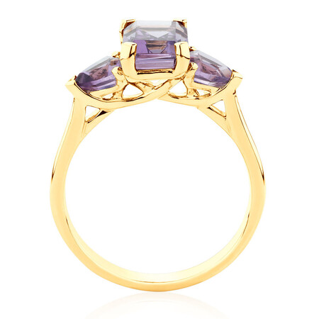 Ring with Natural Amethyst in 10kt Yellow Gold Ring with Natural Amethyst in 10kt Yellow Gold