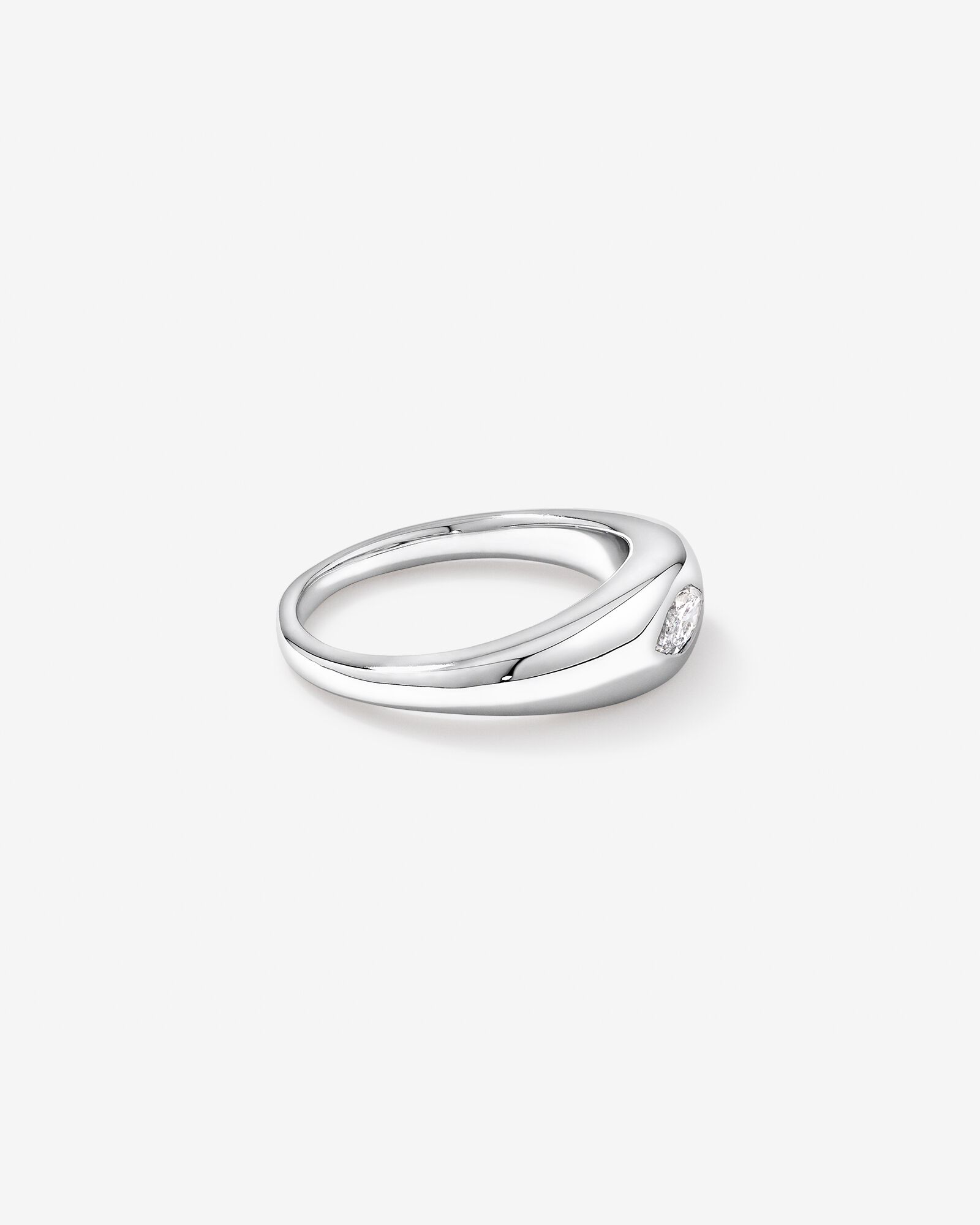 0.30 Carat TW Laboratory-Grown Marquise Diamond Dome Ring in Sterling Silver