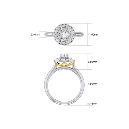 Whitefire Engagement Ring with 3/4 Carat TW of Diamonds in 18kt White & 22kt Yellow Gold Whitefire Engagement Ring with 3/4 Carat TW of Diamonds in 18kt White & 22kt Yellow Gold