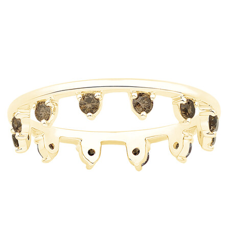 Zipper Ring with Champagne Diamonds in 10kt Yellow Gold Zipper Ring with Champagne Diamonds in 10kt Yellow Gold