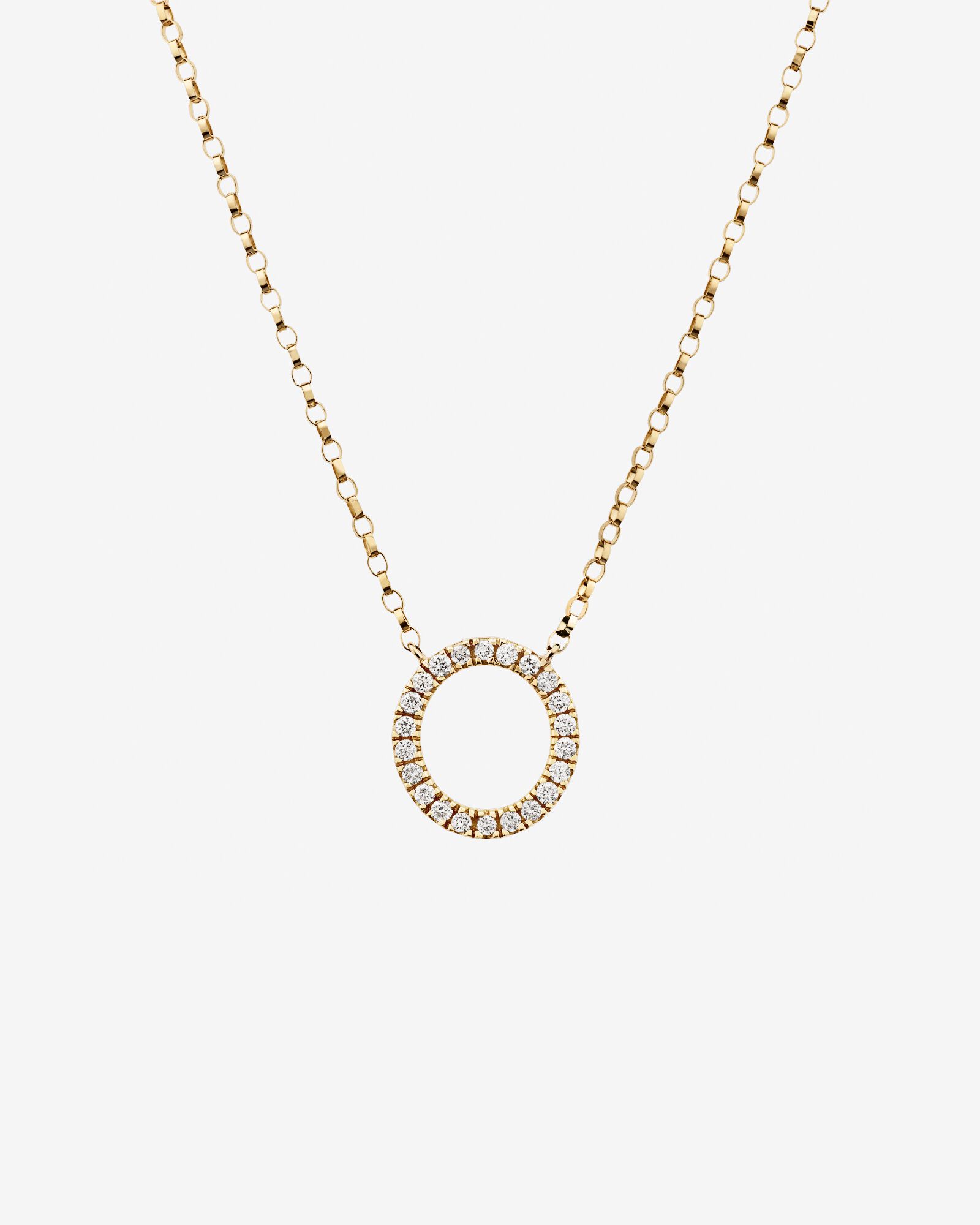 "O" Initial Necklace with 0.10 Carat TW of Diamonds in 10kt Yellow Gold