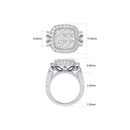 Cluster Halo Ring with 4 Carat TW of Diamonds in 10kt White Gold Cluster Halo Ring with 4 Carat TW of Diamonds in 10kt White Gold