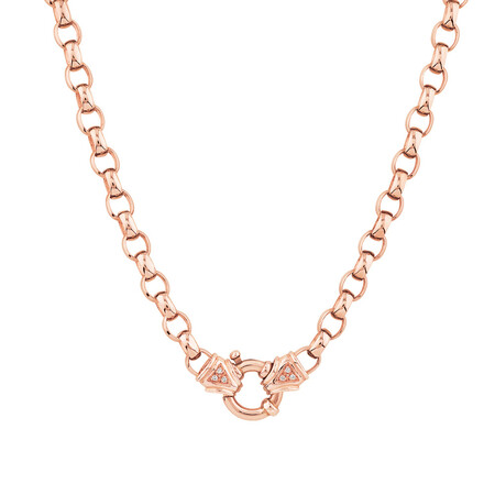 50cm (20") Diamond Set Bolt Chain in 10kt Rose Gold 50cm (20") Diamond Set Bolt Chain in 10kt Rose Gold