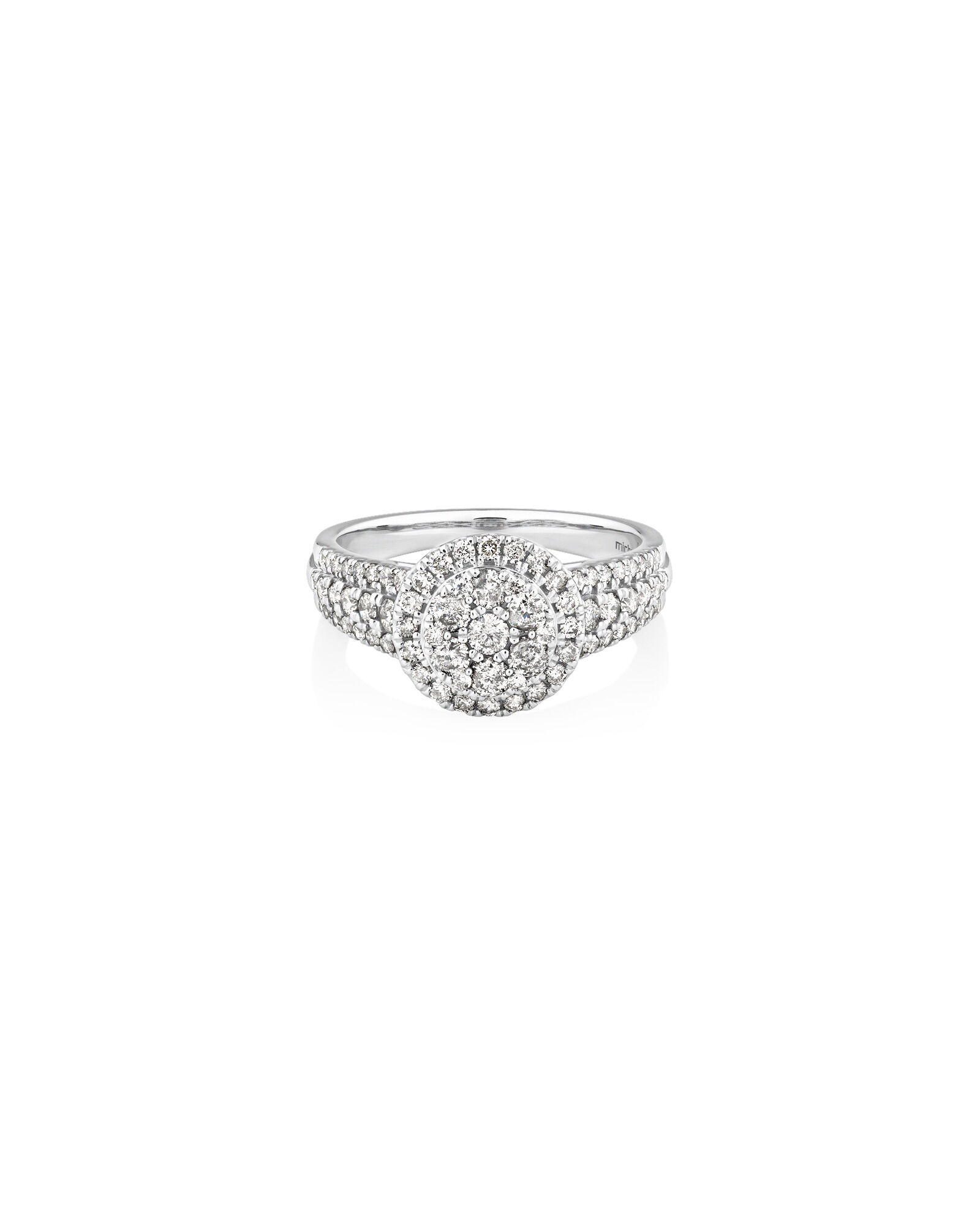 Halo Ring with 1 Carat TW of Diamonds in 10kt White Gold