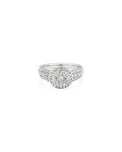 Halo Ring with 1 Carat TW of Diamonds in 10kt White Gold
