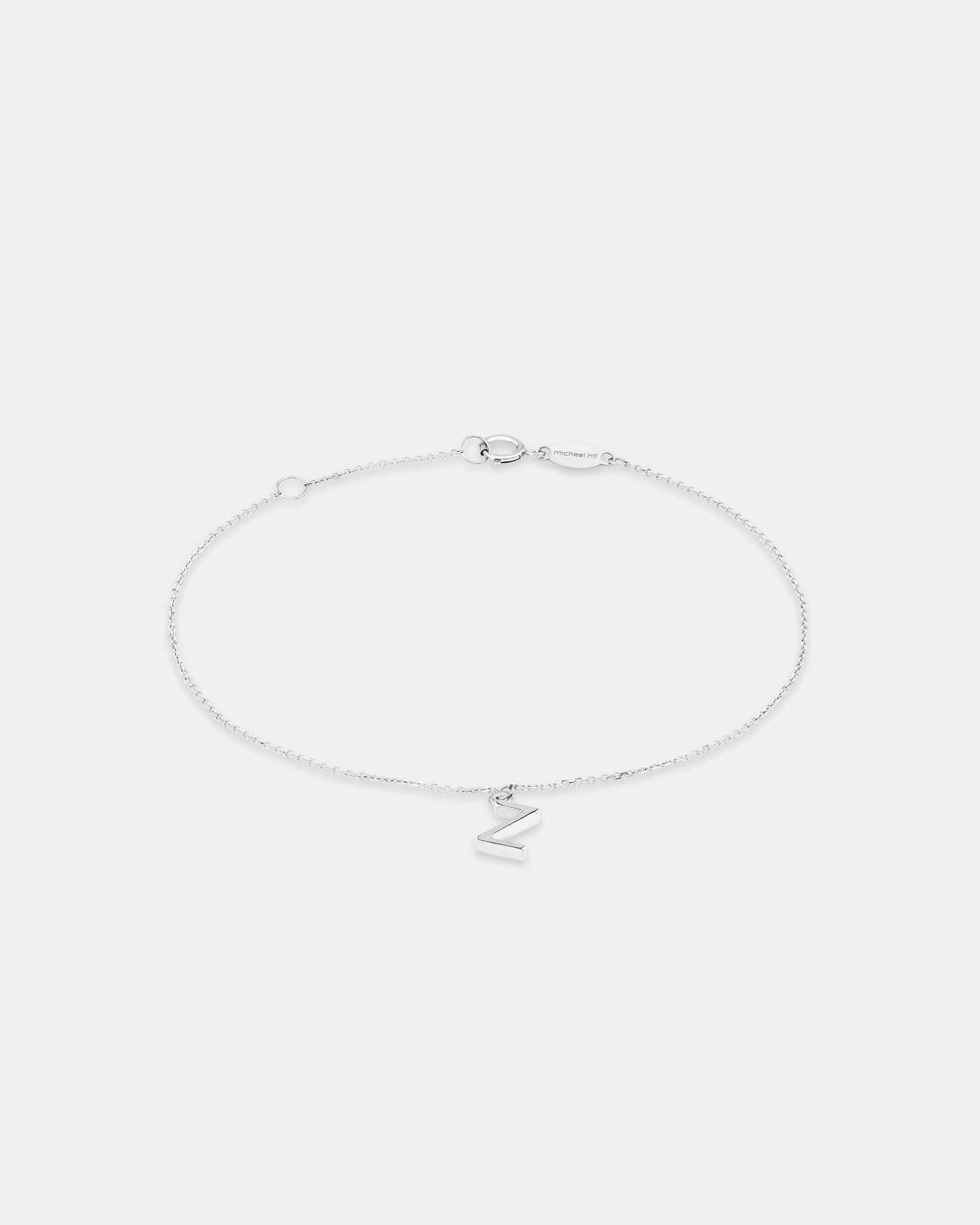 19cm (7.5") Z Initial Bracelet in Sterling Silver