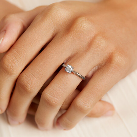 Southern Star Solitaire Engagement Ring with a 1/2 Carat TW Diamond in 14kt White Gold Southern Star Solitaire Engagement Ring with a 1/2 Carat TW Diamond in 14kt White Gold