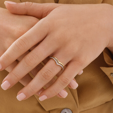 Wedding Band with Diamonds in 10kt Yellow & White Gold Wedding Band with Diamonds in 10kt Yellow & White Gold