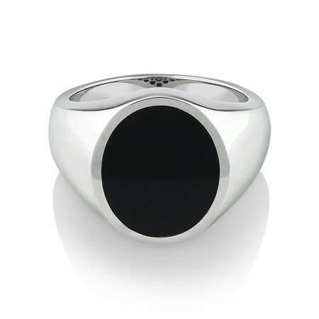 Oval Signet Ring with Onyx in Sterling Silver Oval Signet Ring with Onyx in Sterling Silver