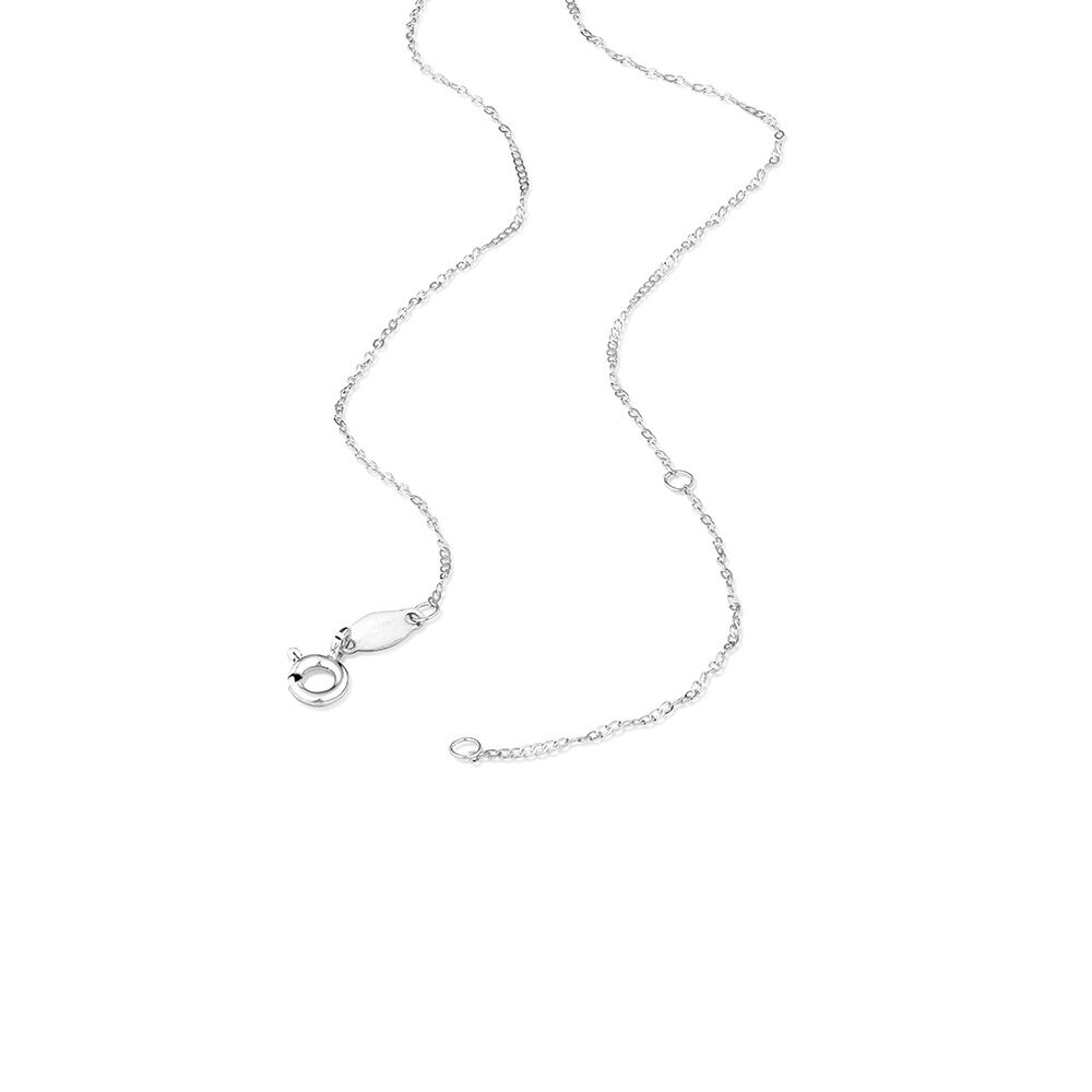 45cm (17") 0.95mm Width Solid Cable Chain 10kt White Gold