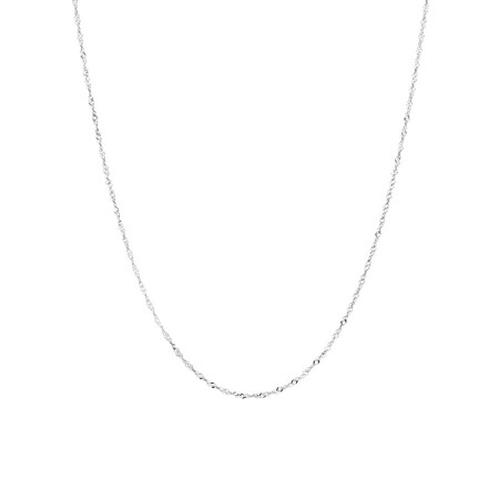 50cm (20") Singapore Chain in 14kt White Gold 50cm (20") Singapore Chain in 14kt White Gold