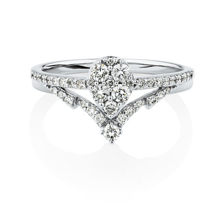 Engagement Ring With 0.45 Carat TW of Diamonds In 10kt White Gold Engagement Ring With 0.45 Carat TW of Diamonds In 10kt White Gold