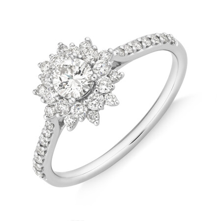 Engagement Ring with 0.60 Carat TW of Diamonds in 14kt White Gold Engagement Ring with 0.60 Carat TW of Diamonds in 14kt White Gold