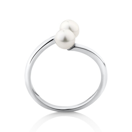 Open Ring with Cultured Freshwater Pearl in Sterling Silver Open Ring with Cultured Freshwater Pearl in Sterling Silver
