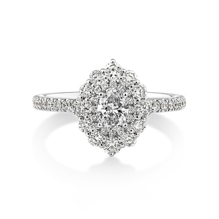 Sir Michael Hill Designer Oval Engagement Ring with 0.92 Carat TW Diamonds in 18kt White Gold Sir Michael Hill Designer Oval Engagement Ring with 0.92 Carat TW Diamonds in 18kt White Gold