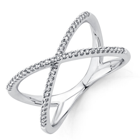 Geometric Ring with 0.20 Carat TW of Diamonds in Sterling Silver Geometric Ring with 0.20 Carat TW of Diamonds in Sterling Silver