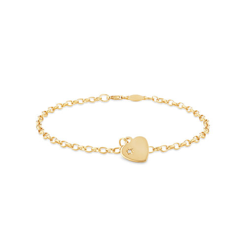 Diamond Set Belcher Bracelet in 10kt Yellow Gold