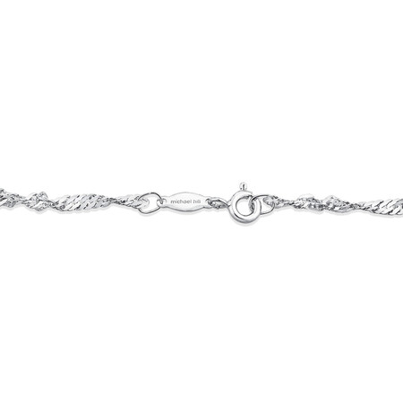 19cm (7.5") Singapore Bracelet in 10kt White Gold 19cm (7.5") Singapore Bracelet in 10kt White Gold
