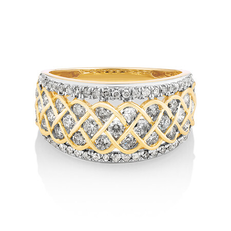 Pave Ring With 1.25 Carat TW Diamond in 10kt Yellow Gold Pave Ring With 1.25 Carat TW Diamond in 10kt Yellow Gold