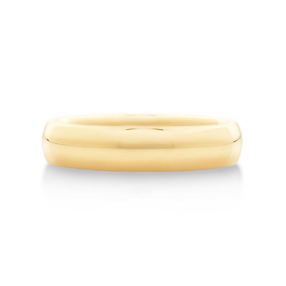 5mm High Domed Wedding Band in 10kt Yellow Gold