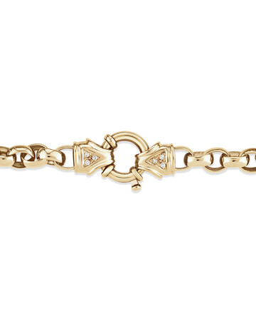 21cm (8.5") 7mm-7.5mm Width Diamond Set Bracelet in 10kt Yellow Gold 21cm (8.5") 7mm-7.5mm Width Diamond Set Bracelet in 10kt Yellow Gold