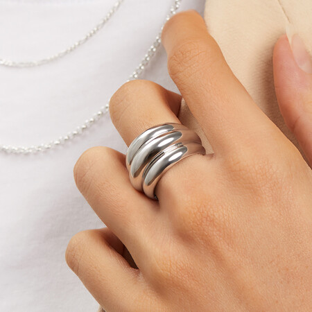 Corrugated Ring In Sterling Silver Corrugated Ring In Sterling Silver