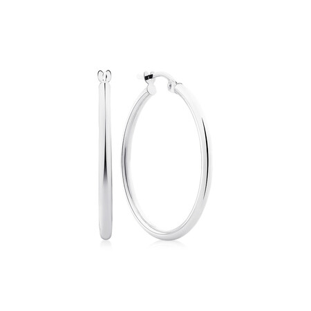 29mm Hoop Earrings in 10kt White Gold 29mm Hoop Earrings in 10kt White Gold