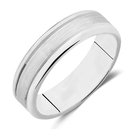 Men's Wedding Band in 10kt White Gold Men's Wedding Band in 10kt White Gold