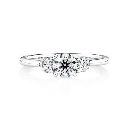Sir Michael Hill Designer Three Stone Engagement Ring with 0.90 Carat TW of Diamonds in 18kt White Gold Sir Michael Hill Designer Three Stone Engagement Ring with 0.90 Carat TW of Diamonds in 18kt White Gold