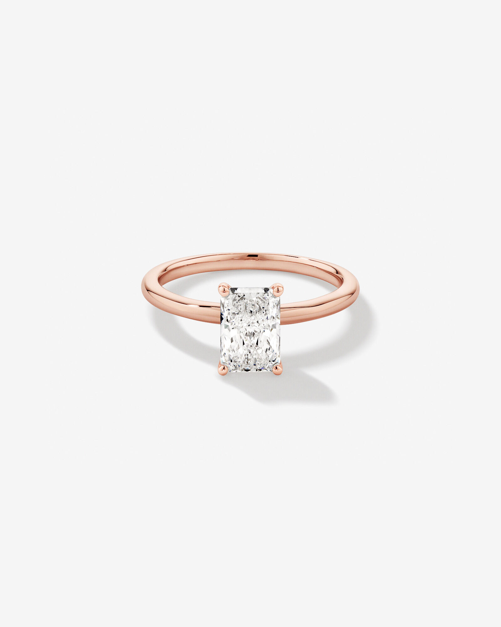 1.25 Carat TW Radiant Laboratory-Grown Diamond Solitaire Engagement Ring in 14kt Rose Gold