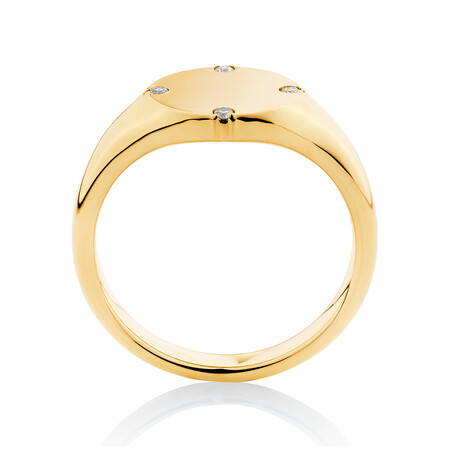 Compass Ring with Diamonds in 10kt Yellow Gold Compass Ring with Diamonds in 10kt Yellow Gold