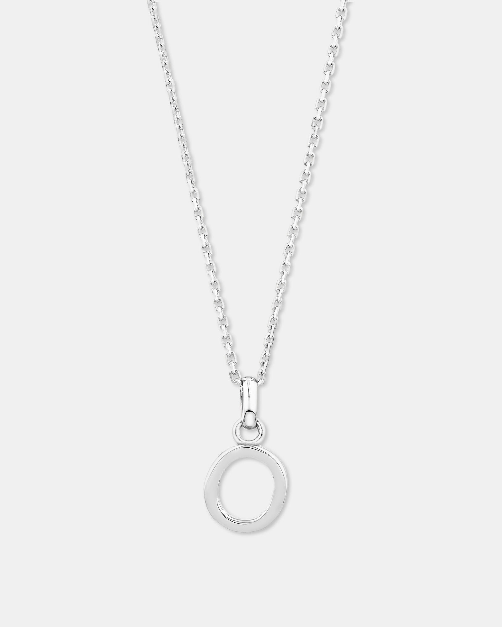 "O" Initial Pendant in Sterling Silver