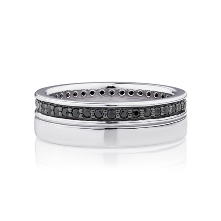 Ring with Black Cubic Zirconia in Sterling Silver Ring with Black Cubic Zirconia in Sterling Silver