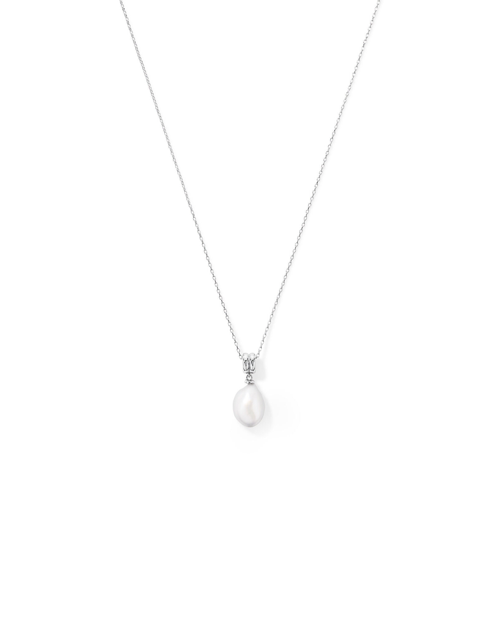 Two-Row Cultured Freshwater Baroque Pearl Pendant in Sterling Silver
