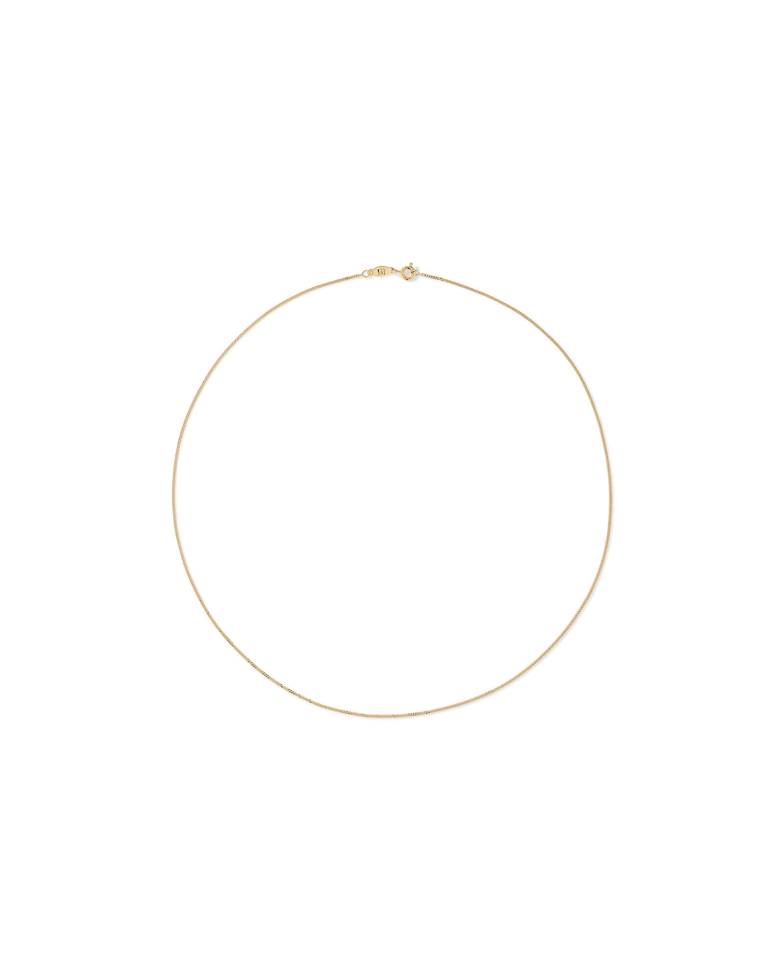 45cm (17") 1.05mm Width Solid Diamond Cut Curb Chain in 10kt Yellow Gold