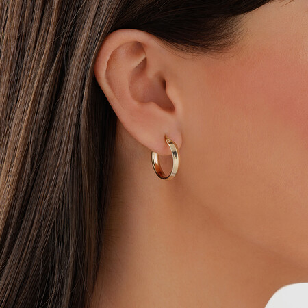 15mm Polished Hoop Earrings In 10kt Yellow Gold 15mm Polished Hoop Earrings In 10kt Yellow Gold