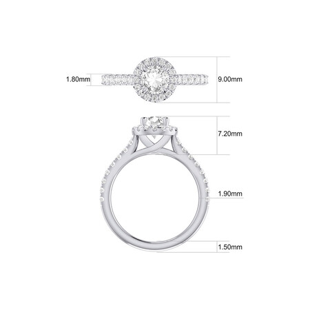 Engagement Ring with 1.38 Carat TW of Diamonds in 14kt White Gold Engagement Ring with 1.38 Carat TW of Diamonds in 14kt White Gold