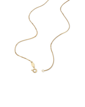 45cm (18") 1mm Width Diamond Cut Box Chain in 14kt Yellow Gold 45cm (18") 1mm Width Diamond Cut Box Chain in 14kt Yellow Gold