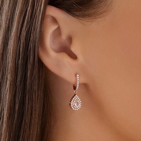 Michael Hill Designer Fashion Drop Earrings with Morganite & 0.38 Carat TW of Diamonds in 10kt Rose Gold Michael Hill Designer Fashion Drop Earrings with Morganite & 0.38 Carat TW of Diamonds in 10kt Rose Gold