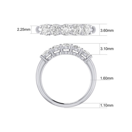 Evermore 5 Stone Wedding Band with 1 Carat TW of Diamonds in 14kt White Gold Evermore 5 Stone Wedding Band with 1 Carat TW of Diamonds in 14kt White Gold