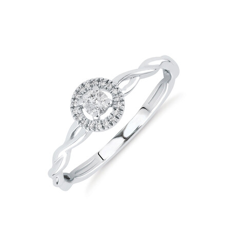Promise Ring with 0.12 Carat TW of Diamonds in 10kt White Gold Promise Ring with 0.12 Carat TW of Diamonds in 10kt White Gold