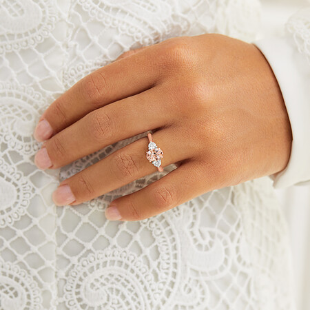 Ring with Morganite & 0.40 Carat TW of Diamonds in 10kt Rose Gold Ring with Morganite & 0.40 Carat TW of Diamonds in 10kt Rose Gold