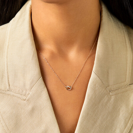 Mini Knots Necklace with Diamonds in 10kt Yellow Gold Mini Knots Necklace with Diamonds in 10kt Yellow Gold